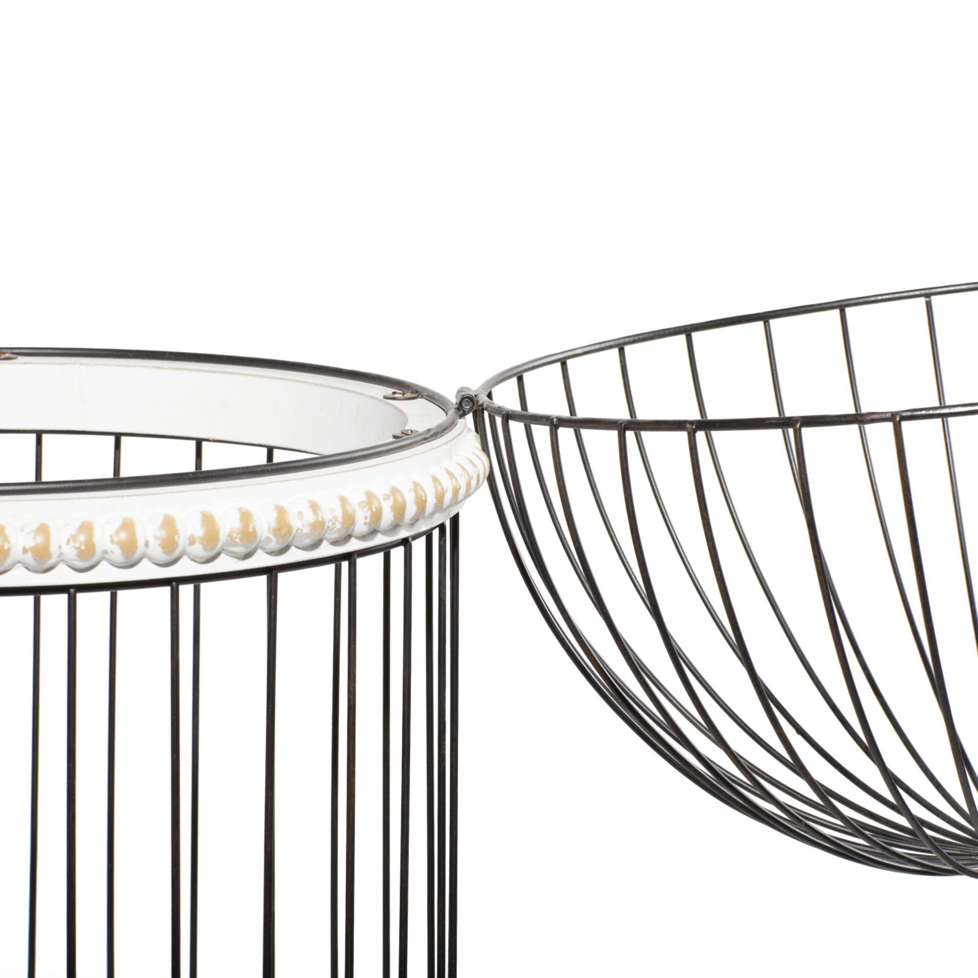 White Wood Farmhouse Birdcage, 44" x 14" x 14"